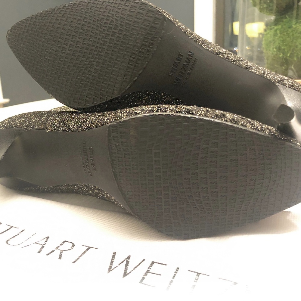 Stuart Weitzman | Shimmer Black Gold Sock Booties - Picture 7 of 7